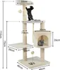 lionto Kratzbaum für Katzen 112 cm hoch, mit Höhle, Produktbild-Vorschau 6