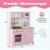 COSTWAY Kinderküche, Spielküche Holz mit Zubehör, Produktbild-Vorschau 2
