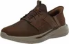A single brown SKECHERS SLIP-INS SLADE - ZACHARY shoe is shown against a white background. Voir les images du produit