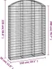 vidaXL Gabion s vysokým obloukem 150x30x200/220 cm Náhled obrázku produktu 5