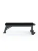 A black flat bench with a gray metal frame, shown against a white background. Produktbild-Vorschau