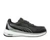 A studio shot of a black Puma safety shoe against a white background. Produktbild-Vorschau