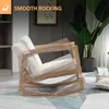 HOMCOM schommelstoel met houten frame, fauteuil voor de Productafbeelding-voorbeeld 4