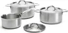 A set of stainless steel pots and pans with lids, arranged on a white background. Náhled obrázku produktu
