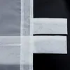 A close-up view of white sheer fabric with vertical white bands, likely a curtain or blind. Produktbild-Vorschau