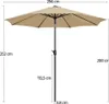 Yaheetech Sonnenschirm Φ 300 cm Kippbar Gartenschirm mit Produktbild-Vorschau 3