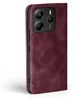 A close-up side view of a burgundy flip phone case for a Xiaomi Redmi Note 14 5G. Produktbild-Vorschau