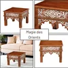 Achaz - Table basse orientale en bois de manguier avec Voir les images du produit 5