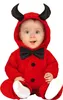 A baby wearing a red devil Halloween costume. Voir les images du produit