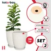 KOTARBAU® 2er Set Pflanzentopf mit Untersetzer Weiß ⌀ 26 cm Produktbild-Vorschau 5