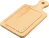 A wooden cutting board with a handle and a groove around the edge, presented on a white background. Podgląd zdjęcia produktu