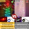 A comparison of two LED spiral Christmas trees, highlighting features of one over the other. Anteprima dell’immagine prodotto