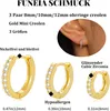 FUNEIA 3 paia di orecchini a cerchio argento 925 oro Anteprima dell’immagine prodotto 6