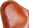 vidaXL Kreslo Butterfly Brown Real Leather Náhľad obrázku produktu 6