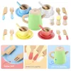 Kinder Geschirr-Set aus Holz, Spielküchen-Zubehör mit Produktbild-Vorschau 2