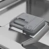 A close-up view of a dishwasher detergent dispenser. Voir les images du produit