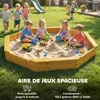 Sweiko Sandkasten mit Dach 4 Sitzbänken Bodenplane für 8 Produktbild-Vorschau 6
