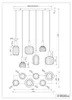 Lampada a sospensione DIVA bianco-nero-ottone 6xE27x10W Anteprima dell’immagine prodotto 7