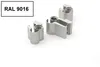 Three metal door hinges on a white background. Produktbild-Vorschau