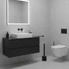 Brosse WC sur pied/mural en silicone compacte noire Voir les images du produit 4