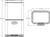 Technical drawing of a recycling bin with dimensions. Náhľad obrázku produktu