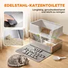 PawHut Katzentoilette XL Edelstahl mit Deckel, hohe Produktbild-Vorschau 4