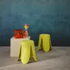 sweeek - 2er-Set stapelbare Hocker mit Kunstleder - Gelb Produktbild-Vorschau 4