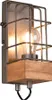 1-flammige Industrial Gitter Wandleuchte mit Holz für Produktbild-Vorschau 2