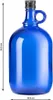 Blaue Glasflasche 1 L mit Ausgießer & Schraubverschluss – Produktbild-Vorschau 3