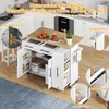 Isola da cucina Sweiko con ante a ribalta, carrello Anteprima dell’immagine prodotto 8