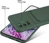 A green phone case is shown with callouts highlighting its features, placed over a phone with a colorful wallpaper. Produktbild-Vorschau