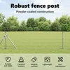 vidaXL Słupek ogrodzeniowy 2 szt Srebrny 80 cm Stal Podgląd zdjęcia produktu 3