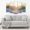 Obraz na plátne v 5 sekciách východ slnka more 200x100 cm Náhľad obrázku produktu 3