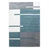 Kurzflor Teppich Wohnzimmer Blau 140x200 Rechteck Kariertes Produktbild-Vorschau 3