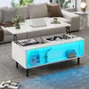 MODFU Table Basse Relevable Avec LED et Compartiment de Voir les images du produit 5