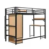 Hoogslaper 90x200 cm met kledingkast, bureau, opbergvakken Productafbeelding-voorbeeld 20