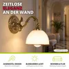 Wandleuchte in Messing E27 Metall Glas Jugendstil Lampe Produktbild-Vorschau 3