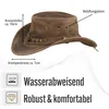 Buffalo Bill Herren Damen Western Cowboy Leder Hut Vintage Produktbild-Vorschau 3