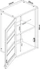 A line drawing of a wall cabinet with dimensions indicated. Podgląd zdjęcia produktu