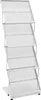 A white, multi-tiered magazine rack is shown against a white background. Náhled obrázku produktu
