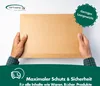 Hands holding a brown cardboard envelope against a white background. Produktbild-Vorschau