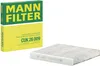 A product shot of a Mann Filter cabin air filter and its packaging, presented on a white background. Anteprima dell’immagine prodotto