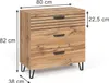 Cassettiera Vicco Amber Quercia Wotan 80 x 82 cm con 3 Anteprima dell’immagine prodotto 2