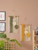 Makramee Wandbehang Blatt Feder Tapisserie Boho Deko  Produktbild-Vorschau 4