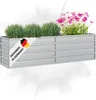 DELUKE® Hochbeet für Garten OSKAR Silber | 160x40x45cm | Produktbild-Vorschau 1