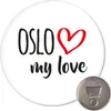 Huuraa Magnet Oslo my love 59mm Kühlschrankmagnet rund Produktbild-Vorschau 1