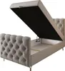 Gepolstertes Boxspringbett 120x200 ADRIA PLUS 2 - hellgrau Produktbild-Vorschau 3