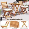 A wooden balcony furniture set with chairs and a table, shown outdoors with close-up detail shots. Anteprima dell’immagine prodotto
