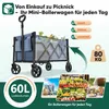 Sekey Bollerwagen, Faltbarer Handwagen 4 Räder, 80KG / 60L, Produktbild-Vorschau 2