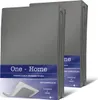 Two folded grey bed sheets in packaging. Produktbild-Vorschau